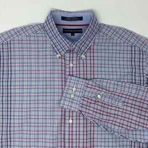 Tommy Hilfiger Men's Shirt Blue & Red Check Size Large‎